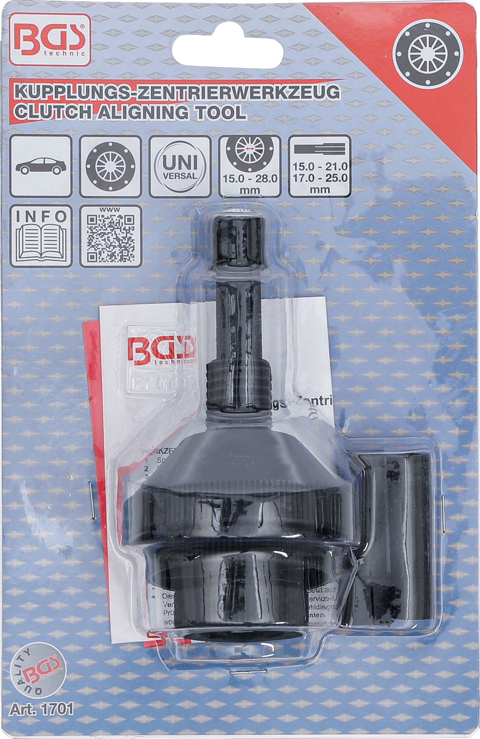 Clutch centering tool | universal | for hub diameters 15 - 28 mm