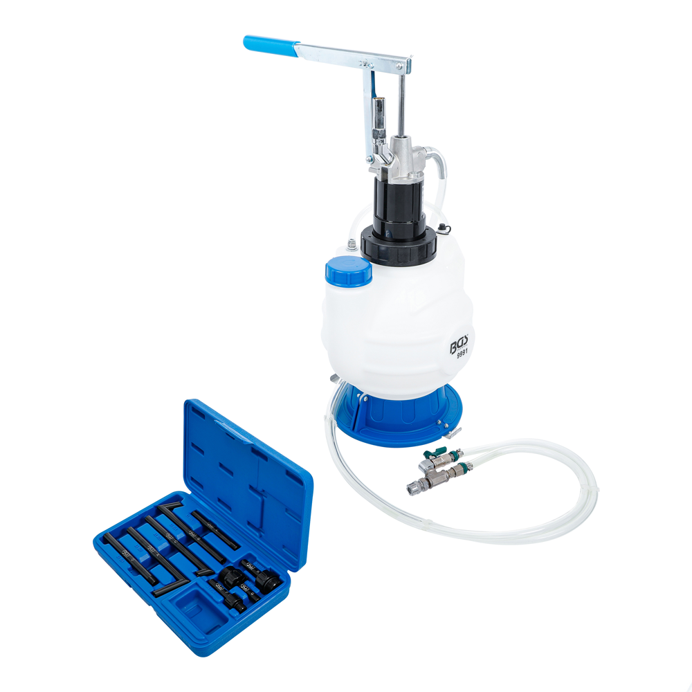 Getriebeöl-Befüllgerät mit Handpumpe | mit Rücklaufsystem | mit 8 Adaptern | 7 l